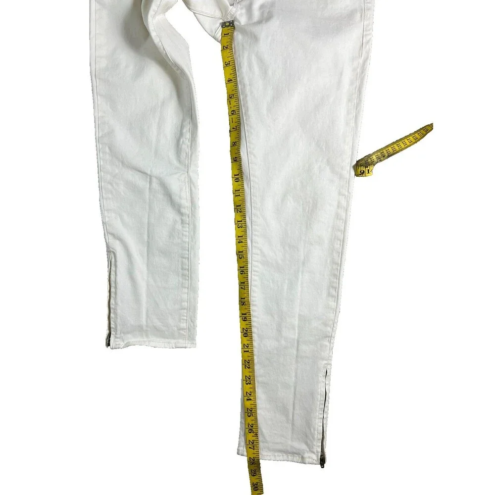 Denim & Supply Ralph Lauren Women's Off White Skinny Jeans w Zip Ankle  Size 28